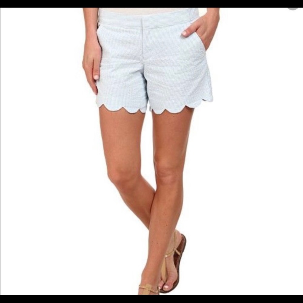 Lilly Pulitzer Buttercup Deep Blue Sea Seersucker Shorts Size 000